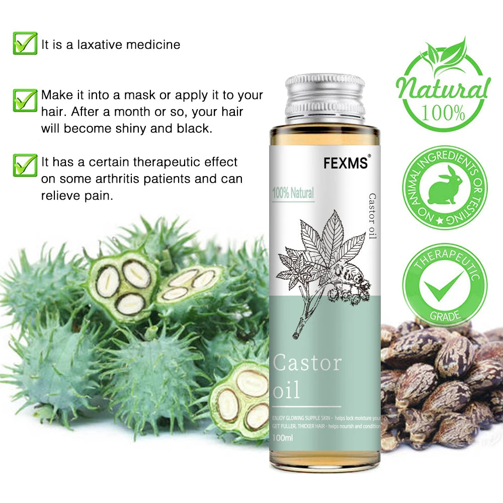 100% Pure Castor Oil For Hair Growth