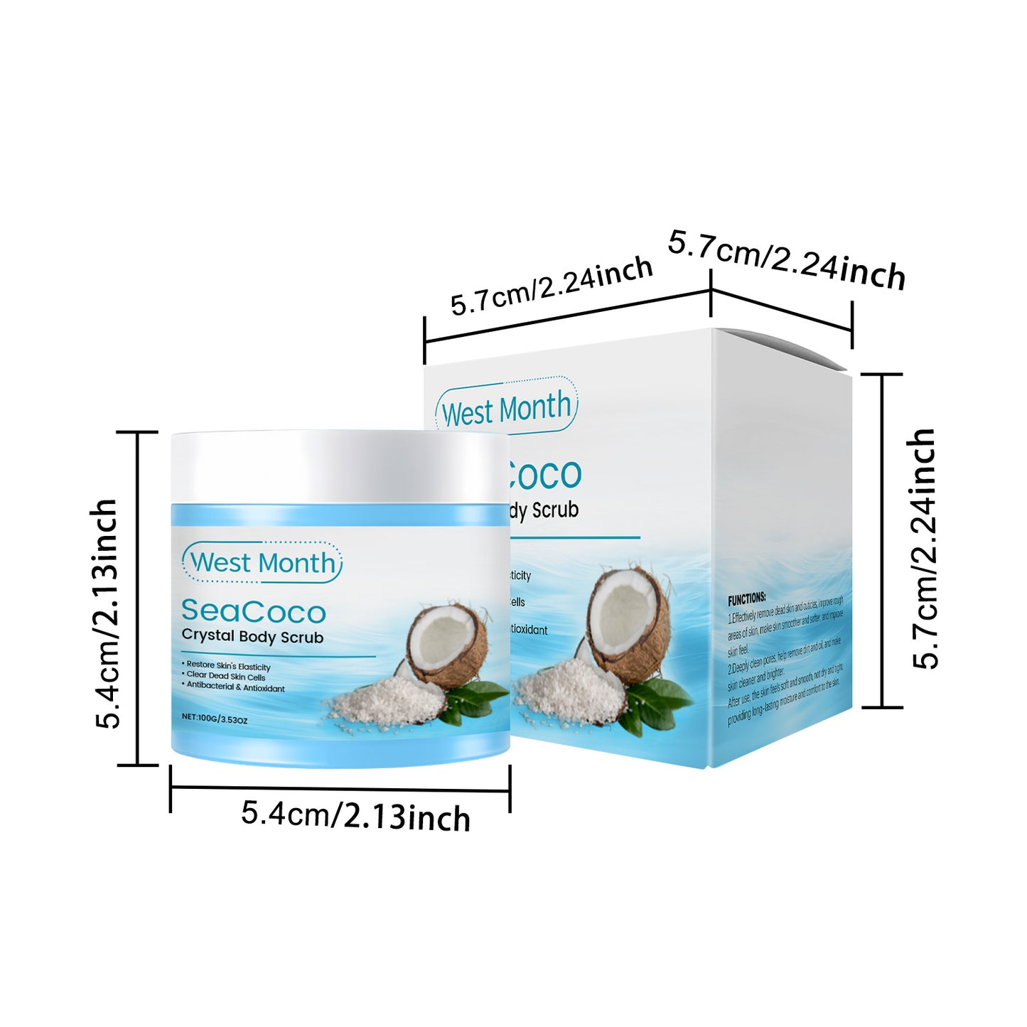 Coconut Body Scrub Remove Dead Skin Exfoliating Sea Salt