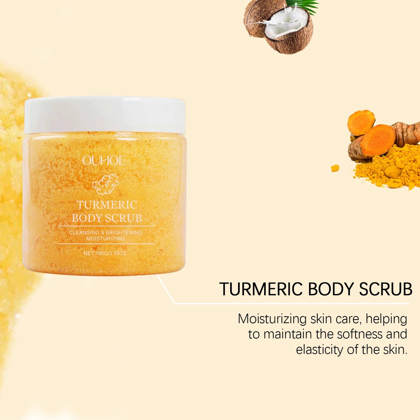 Turmeric Body Scrub Gentle Exfoliating Remove Dead Skin