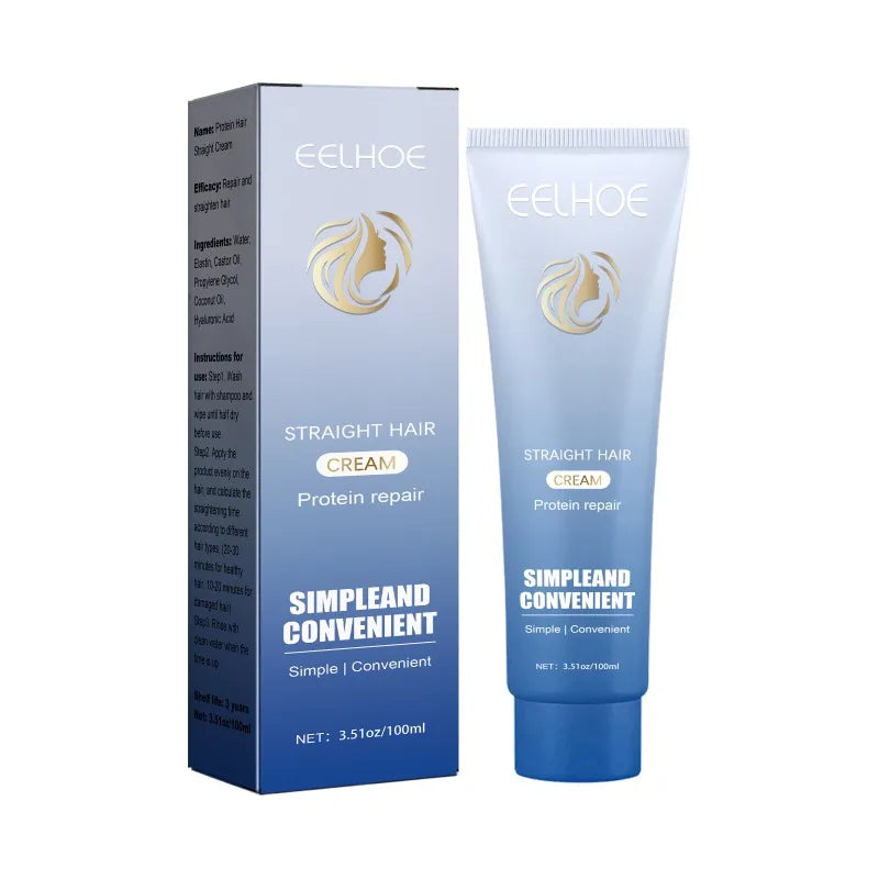 Protein Straight Hair Cream Repairs Damaged Hair Smoothes Frizz and Split Ends