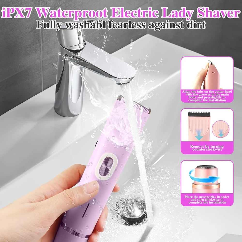 Electric Razor Woman Shaver Painless Mustache Epilator Leg Bikini Body