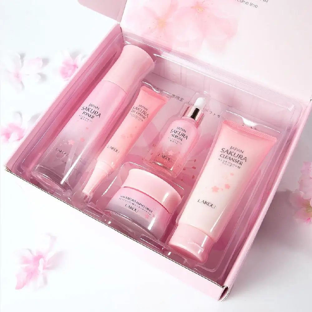 LAIKOU Japan Sakura Skin Care Set Serum Rejuvenating 5pcs/set