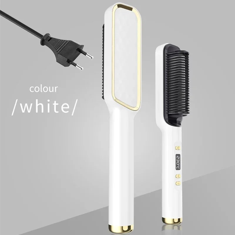 Electric Brush Straightener Multifunctional Hot Comb Negative Ion Anti-Scalding