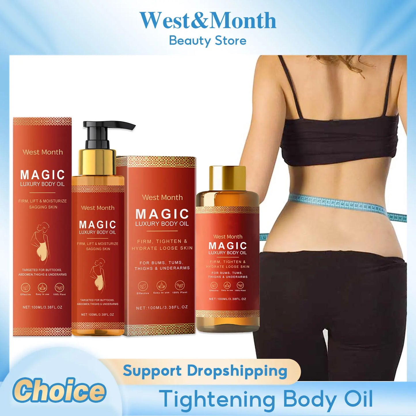 Magic Luxury Body Oil Deeply Moisturizing Dry Skin Tightening Firming