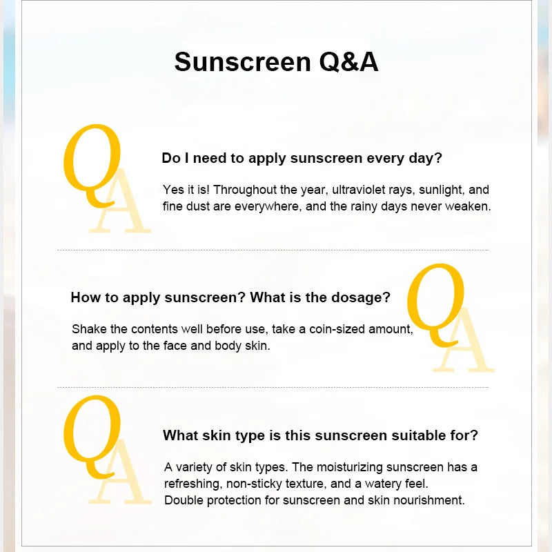 Sunscreen SPF50+ Facial Body Cream Moisturizing