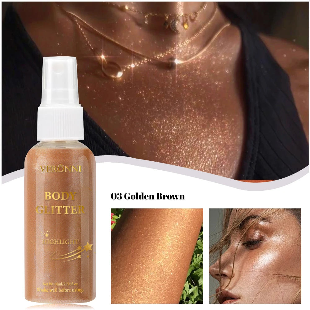Shimmer Body Highlighter Oil Makeup Full Body & Face Glow-Up
