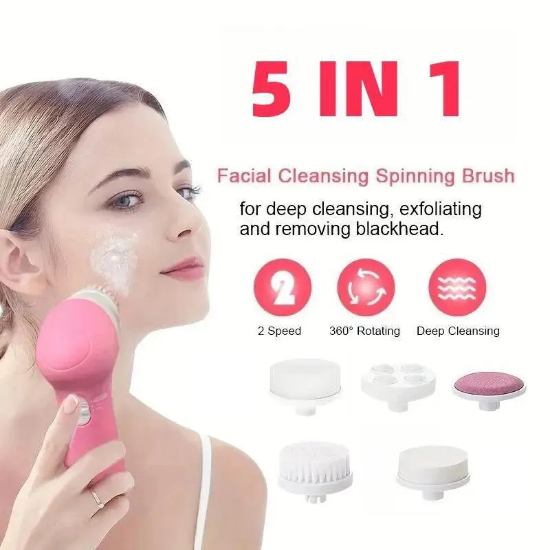 5 In 1 Beauty Massager, Facial Cleansing Brush, Deep Cleansing Gentle And Effective Skin Care