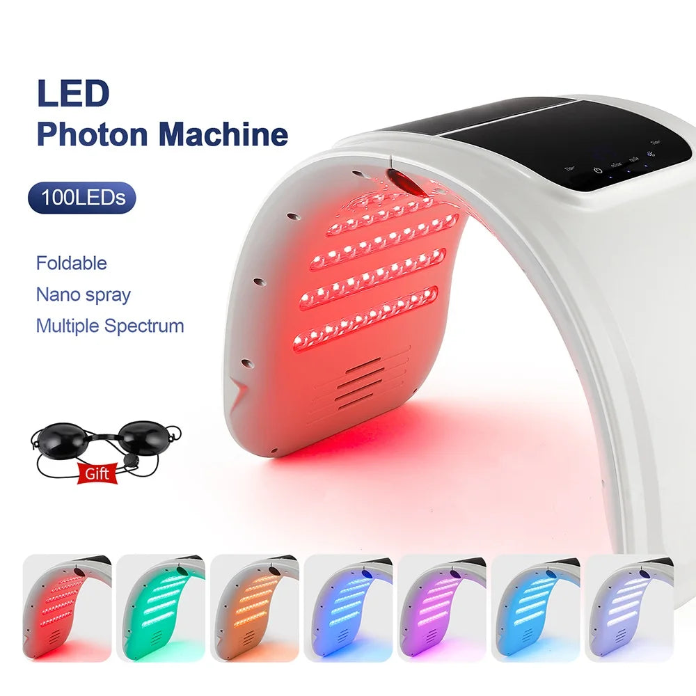 foreverlily LED Face Mask PDT Machine 7 Colors Light Photon Skin Rejuvenation Facial Body Beauty Spa