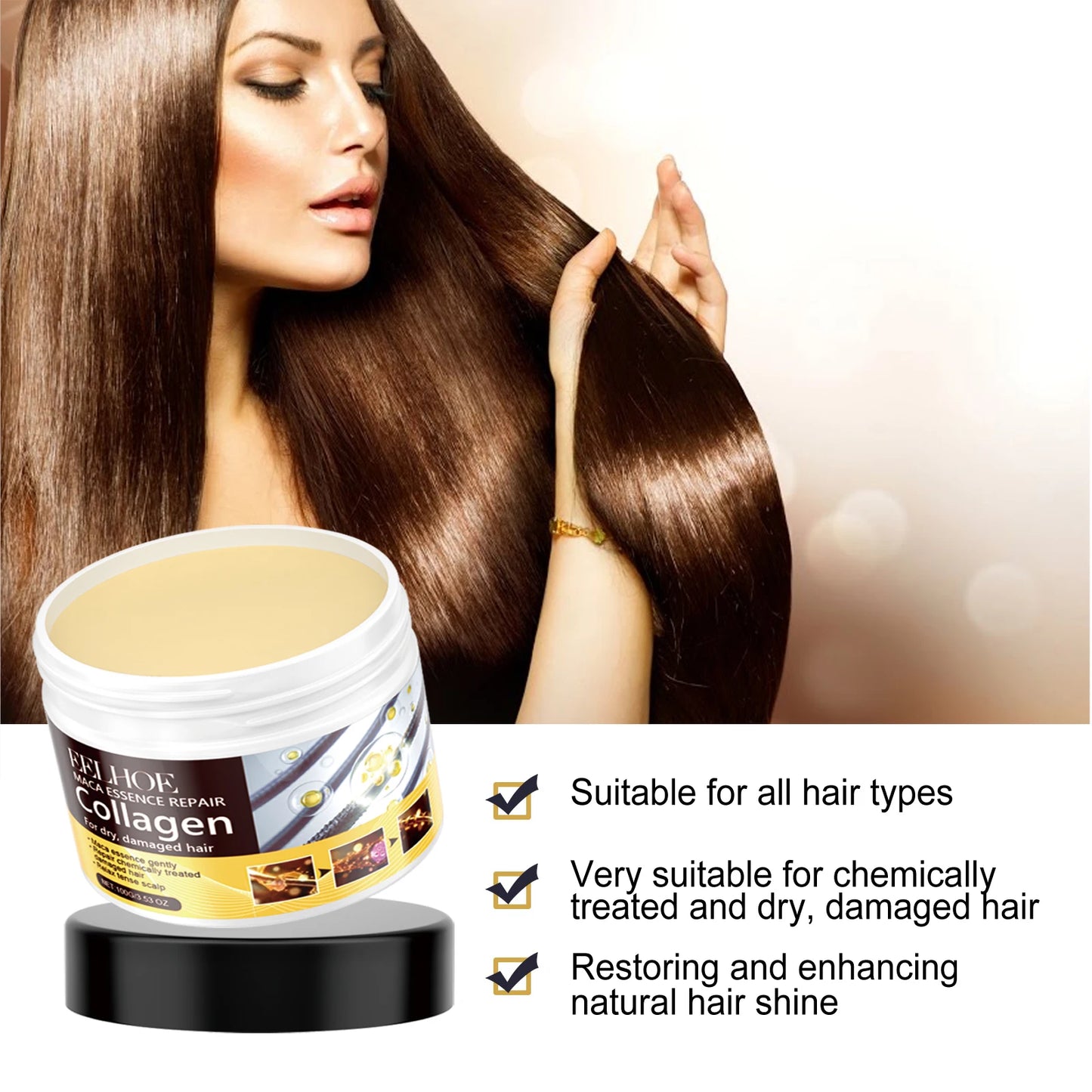 Collagen Hair Mask Reduce Dryness And Frizz Prevent Hair Splitting