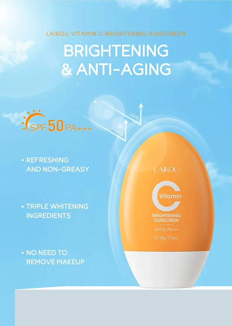 LAIKOU Vitamin C Sunscreen Relief Sun SPF 50+ High Sun Protection Hydrating