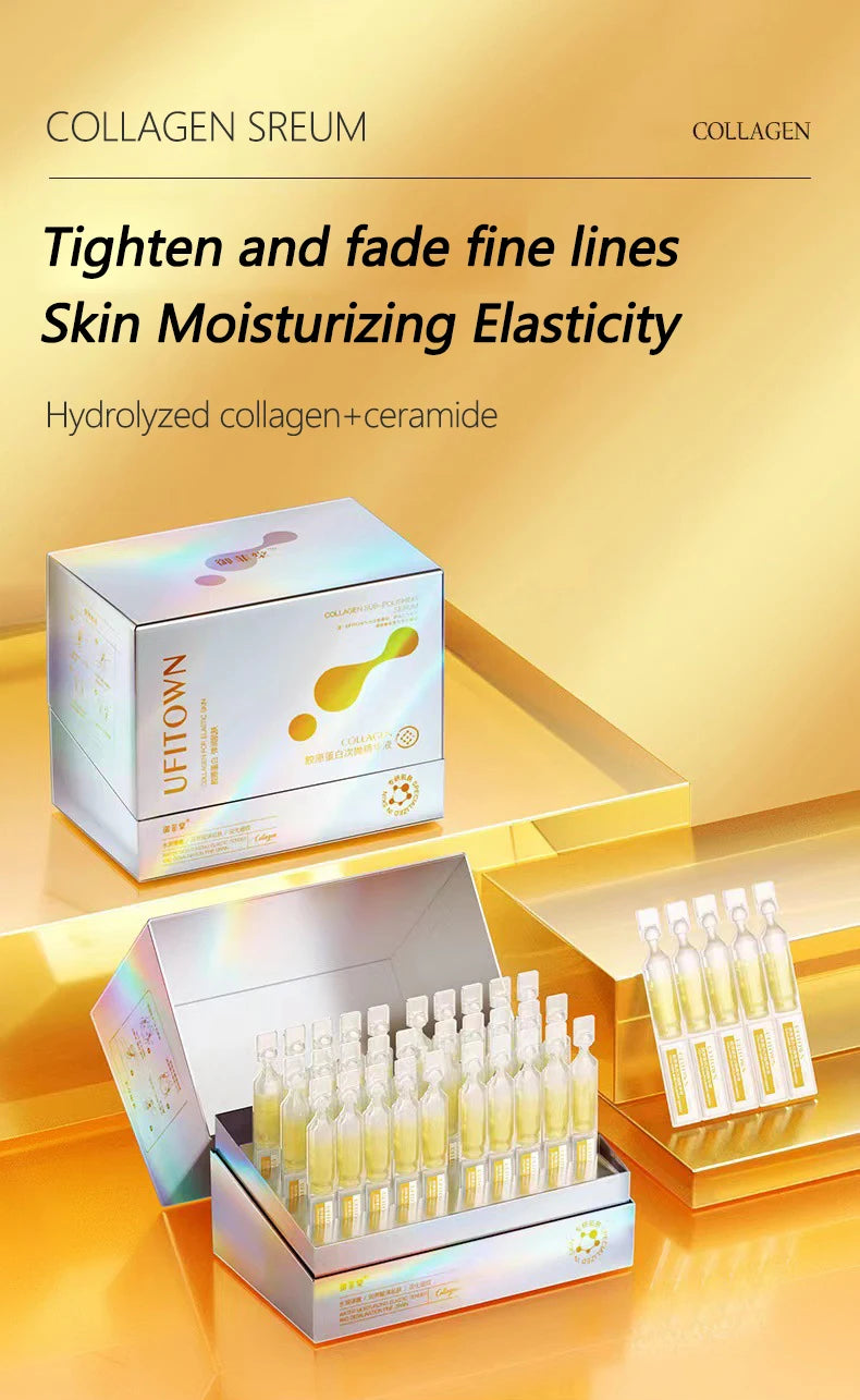 30Pcs Collagen Boost Serum Ceramide Repair Firm Smooth Essence Hyaluronic Acid