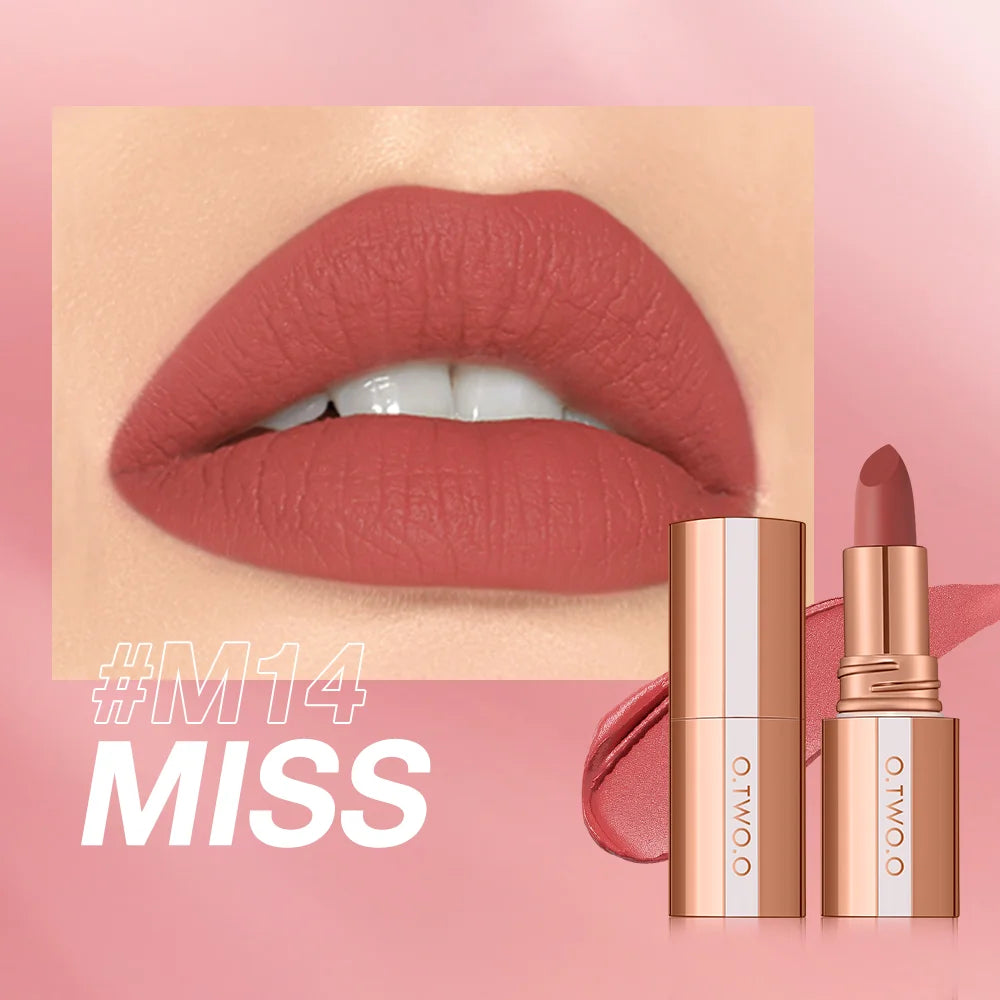 Matte Lipstick O.TWO.O Long Lasting Waterproof Lip Highly Pigmented Velvet Finish Lip