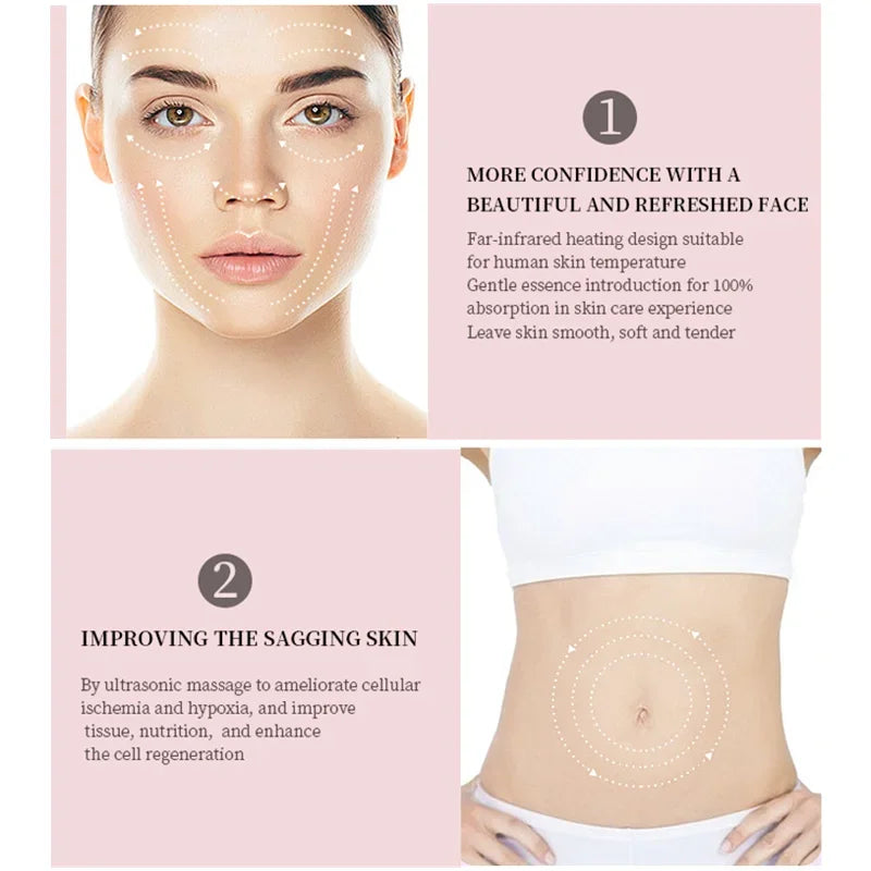 8 IN 1 Ultrasound Anti-Cellulite Body Slimming Machine Face Lifting EMS Massager RF Infrared