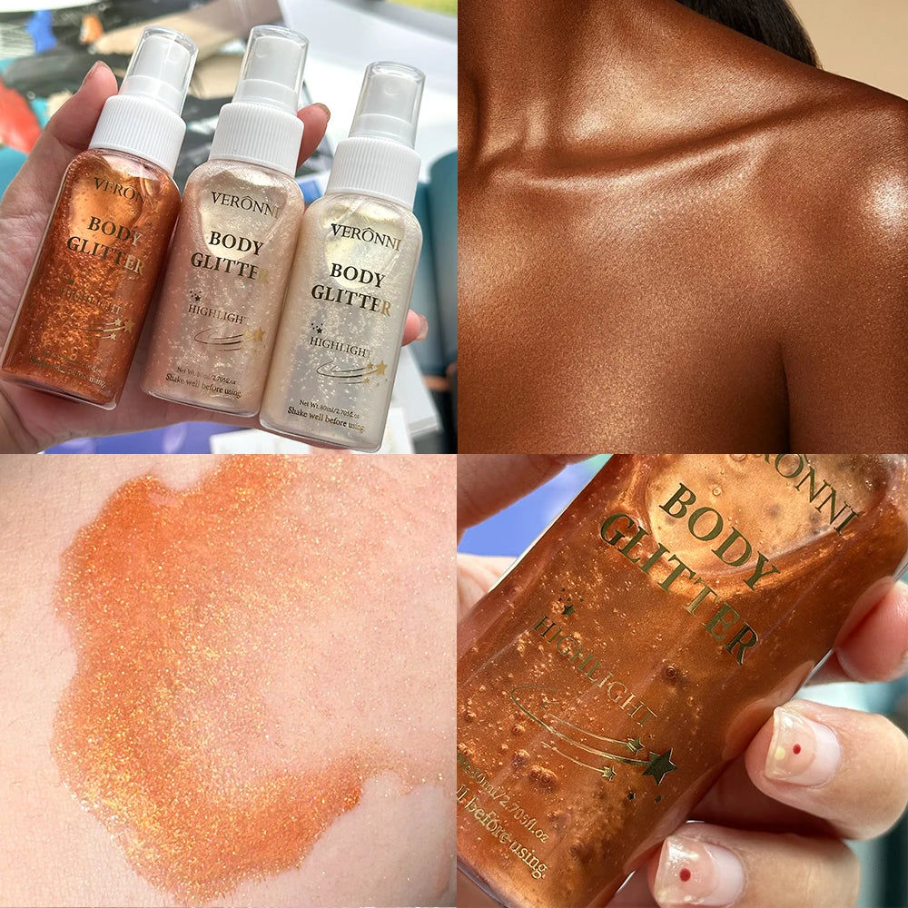Shimmer Body Highlighter Oil Makeup Full Body & Face Glow-Up