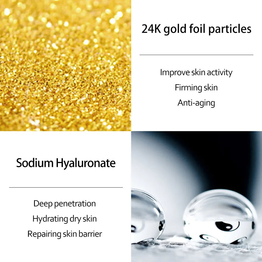 Skincare Set 24K Gold Niacinamide Face Serum Anti Ageing Skin Products Remove Dark Circles Collagen Eye Cream