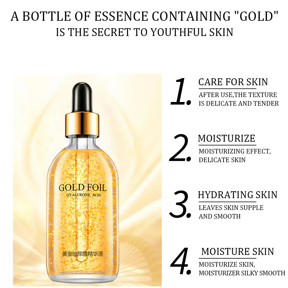 24k Gold Hyaluronic Acid Nicotinamide Face Serum Collagen 100ml