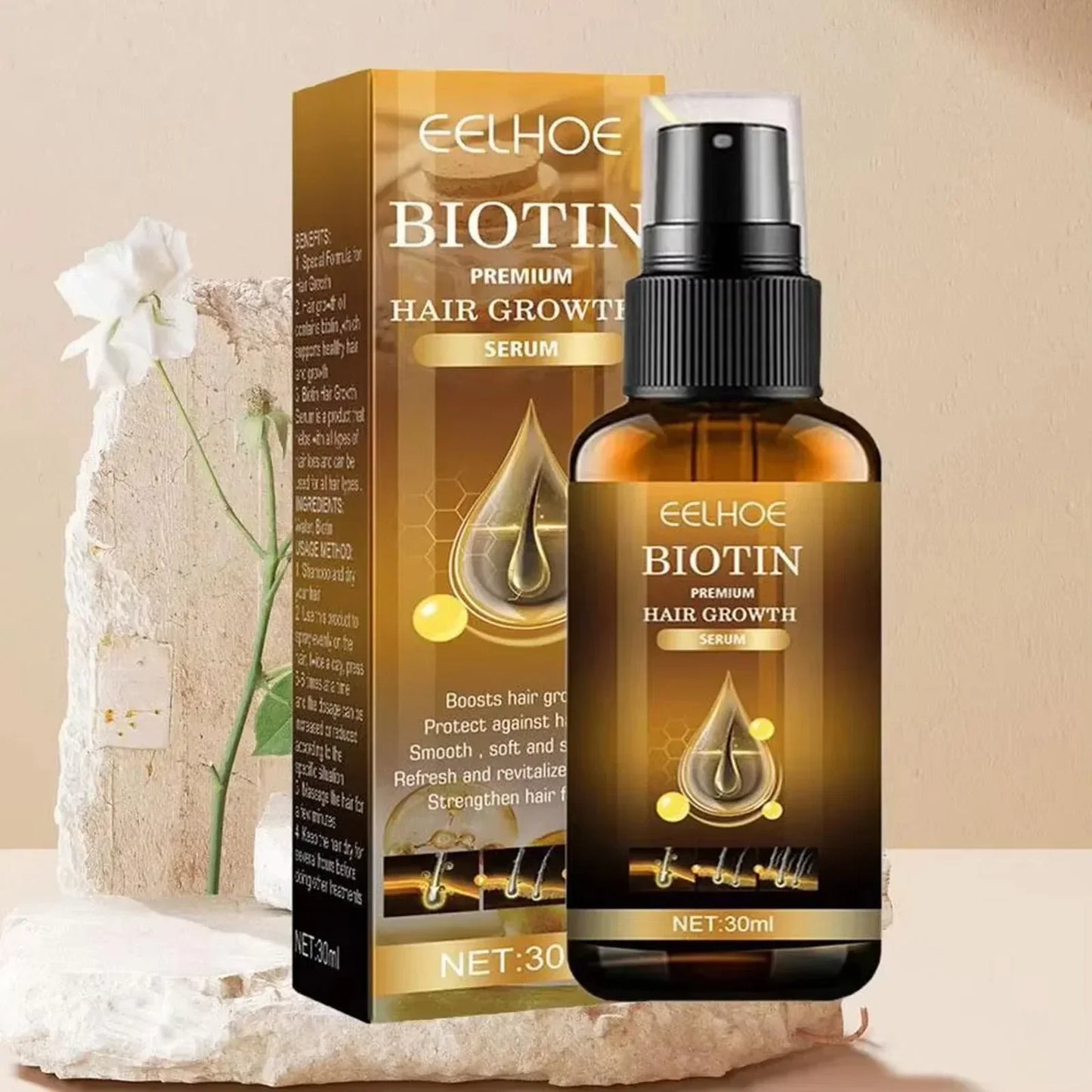 Biotin Hair Growth Spray, Anti-Loss, Prevent Thicken Hair,30ml Treatment for Men & Women