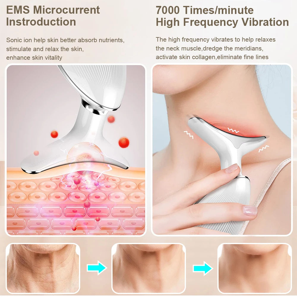 Anti-aging Facial Massager Red Light Therapy Skin Tightening Neck Face Lifting Massager
