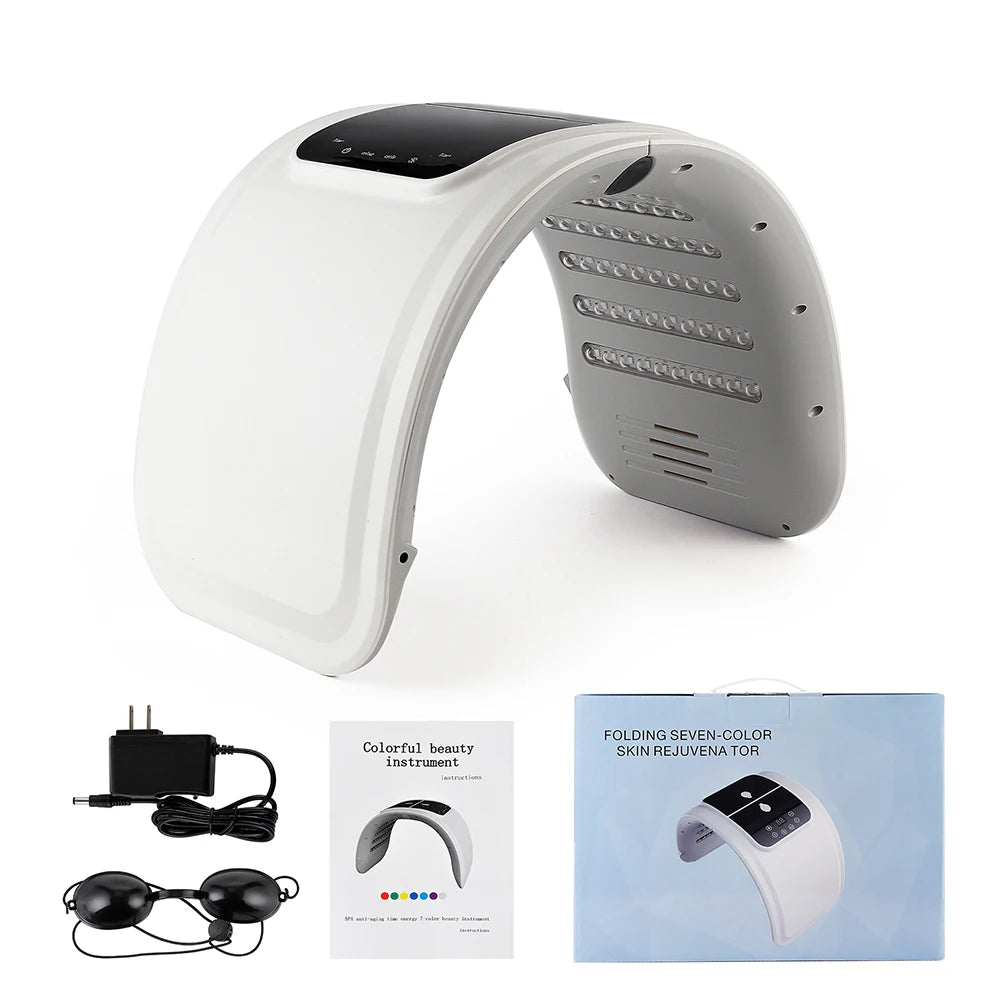 foreverlily LED Face Mask PDT Machine 7 Colors Light Photon Skin Rejuvenation Facial Body Beauty Spa