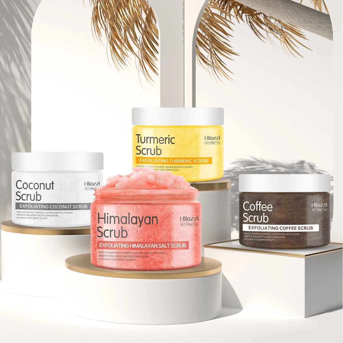 Salt Body Scrub Skin Exfoliating 4 Variants -Turmeric, Coconut, Coffee, Himalayan