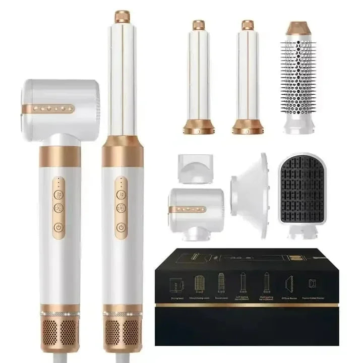 7 in 1 Hair Dryer Negative Ion Airwrap Styling Hair Curler Straightening