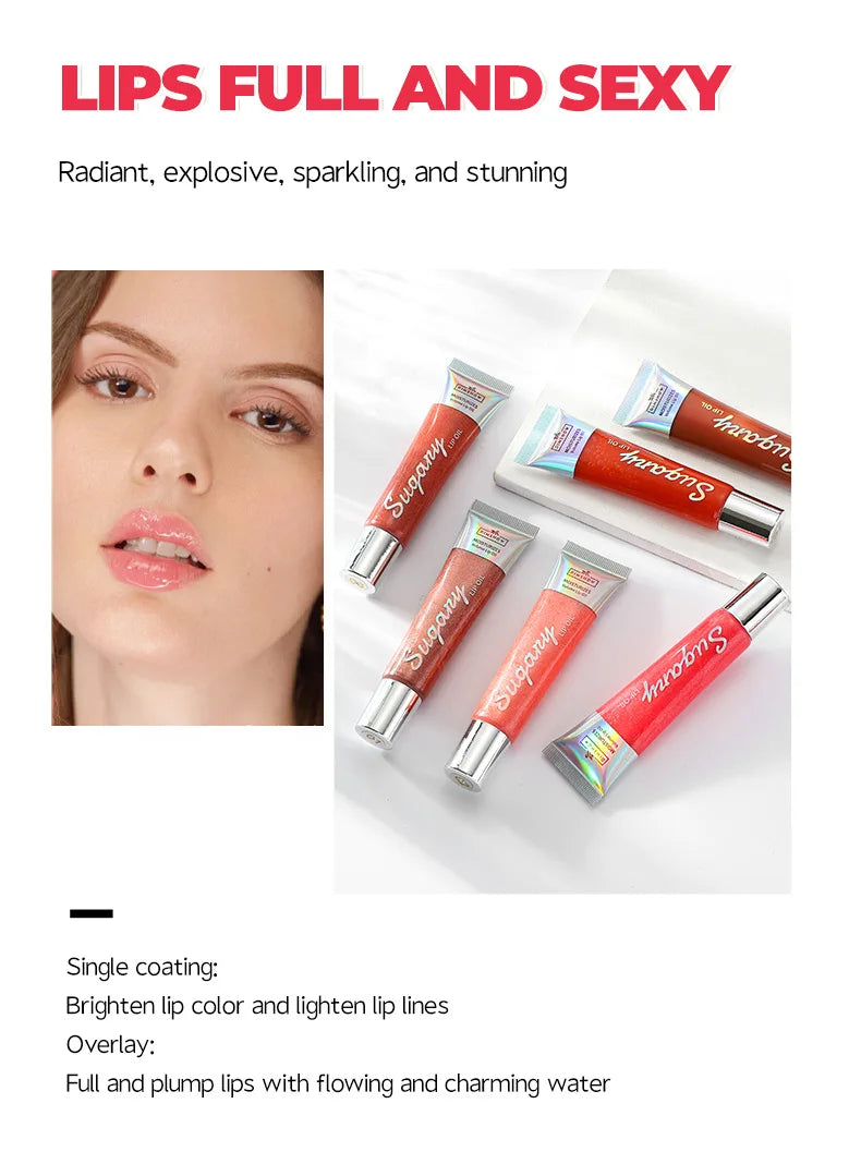 4 Colors Moisturizing Plumper Glitter Reducing Lip Lines Lip Gloss