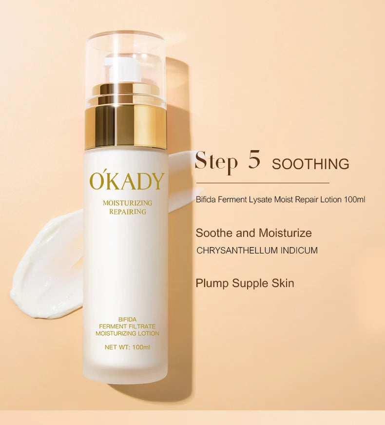 OKADY Bifida Ferment Lysate Moisturizing Anti-Aging Lotion Cream Organic Set