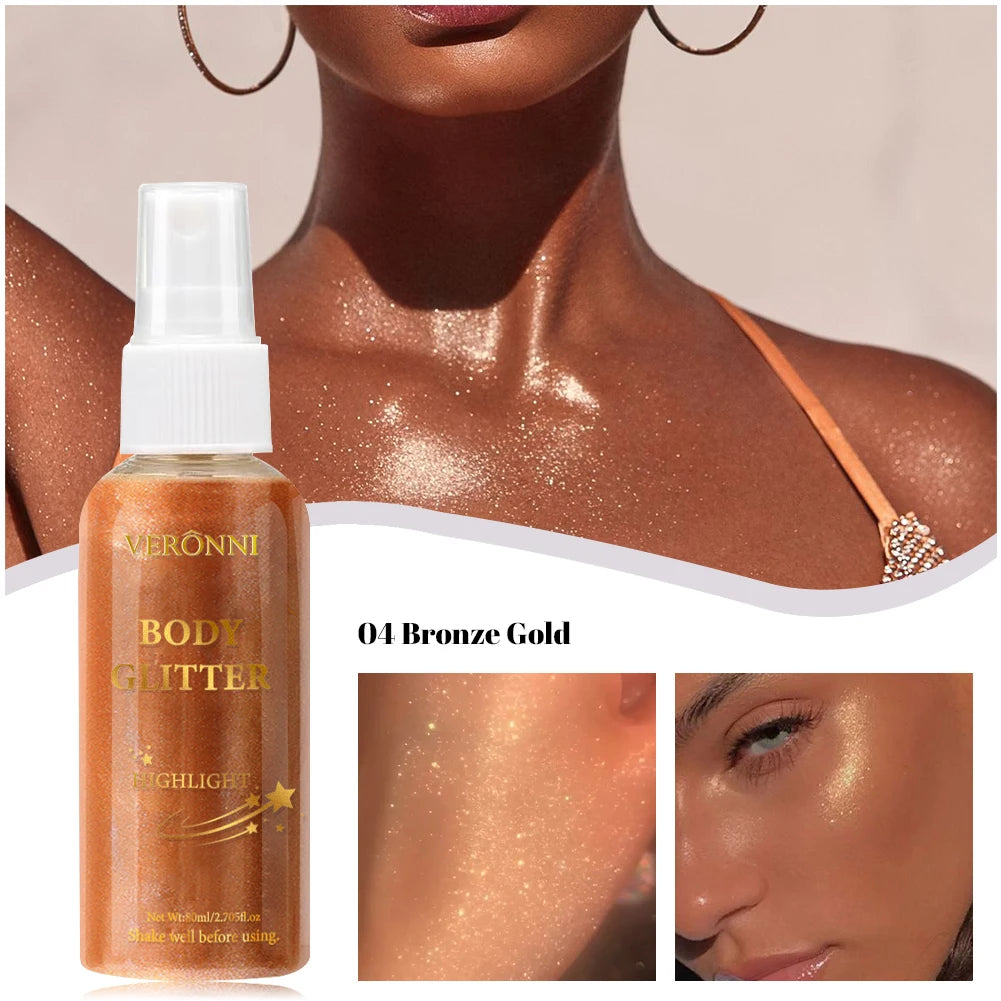 Shimmer Body Highlighter Oil Makeup Full Body & Face Glow-Up