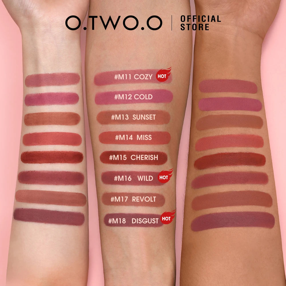 Matte Lipstick O.TWO.O Long Lasting Waterproof Lip Highly Pigmented Velvet Finish Lip