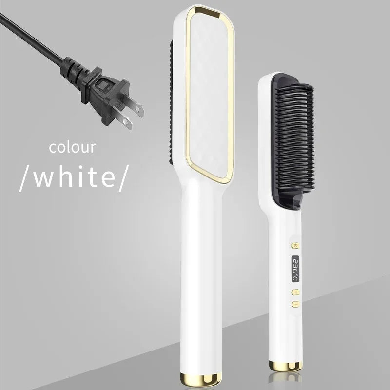Electric Brush Straightener Multifunctional Hot Comb Negative Ion Anti-Scalding