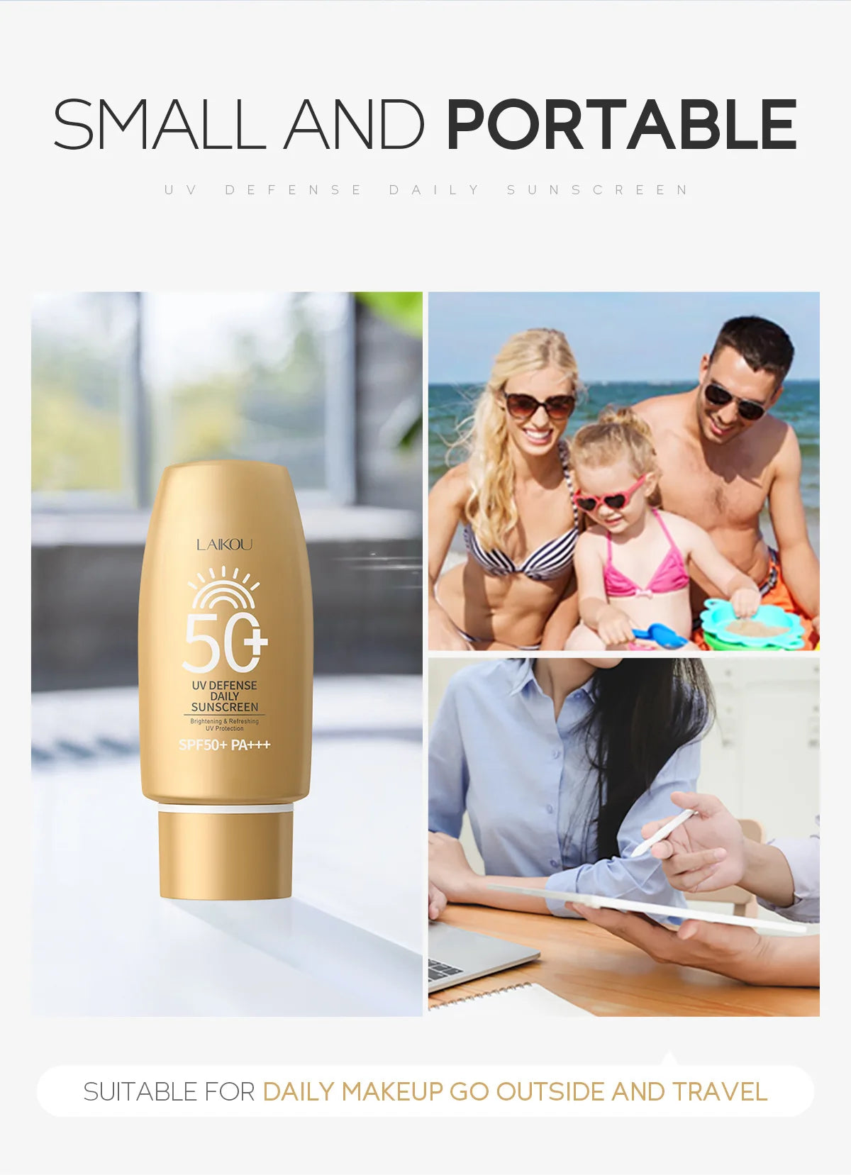 LAIKOU SPF 50+ PA+++ Anti UV Hydrating Face Protective Cream 50g