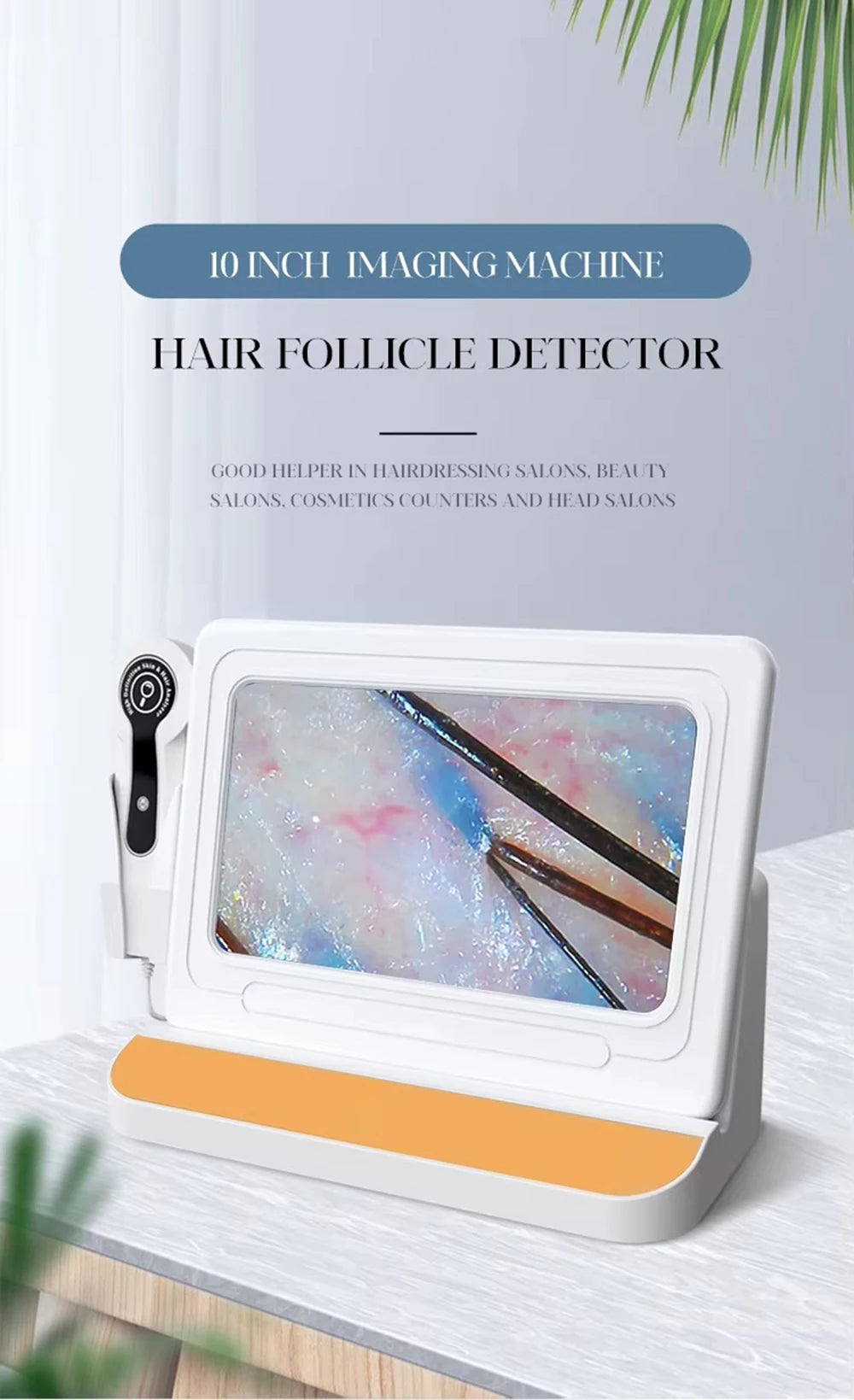 Professional use Digital Skin Analyzer 2025 HD Professional Hair Scalp Camera Detector Hair Follicle Oil Moisture Test Device 10inch 50/200X