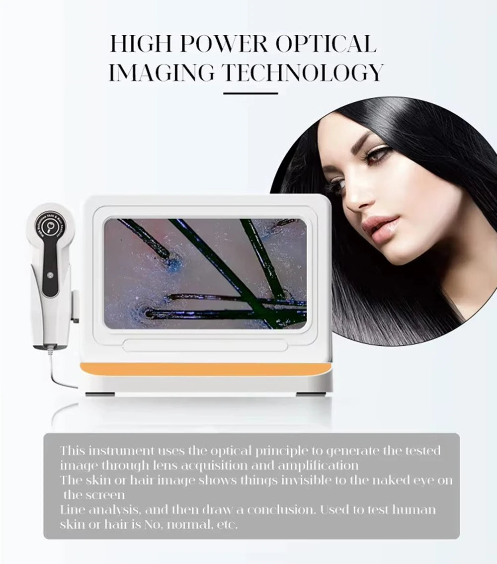 Professional use Digital Skin Analyzer 2025 HD Professional Hair Scalp Camera Detector Hair Follicle Oil Moisture Test Device 10inch 50/200X