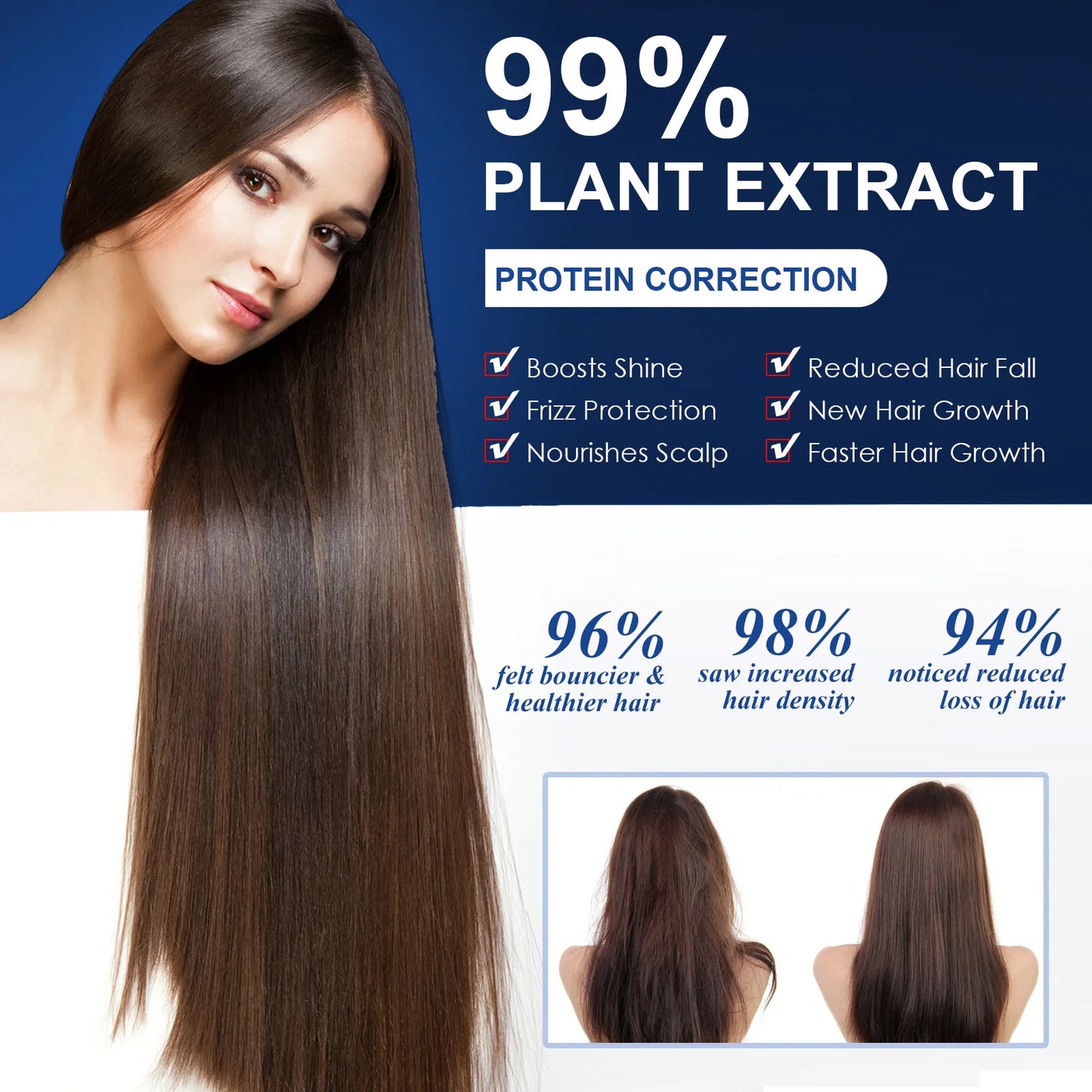 Protein Straight Hair Cream Repairs Damaged Hair Smoothes Frizz and Split Ends