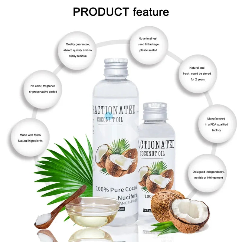 Natural Organic Coconut Oil 100% Body Face Skin Care 100ml