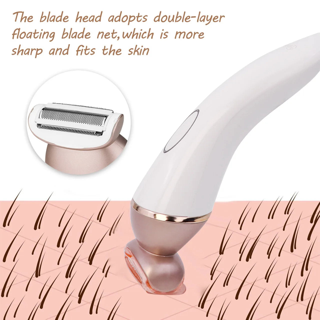 Surker 2-in-1 White Epilator Ladies Face Electric Shavers