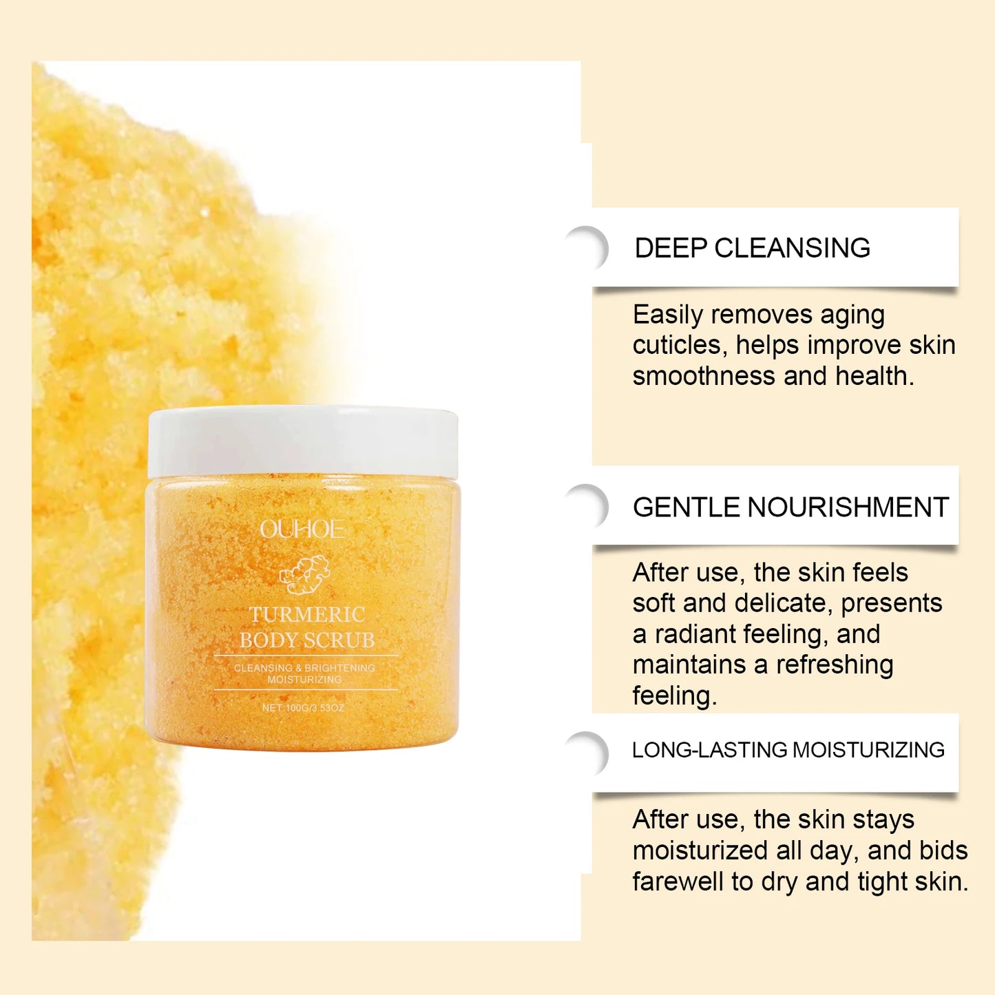 Turmeric Body Scrub Gentle Exfoliating Remove Dead Skin
