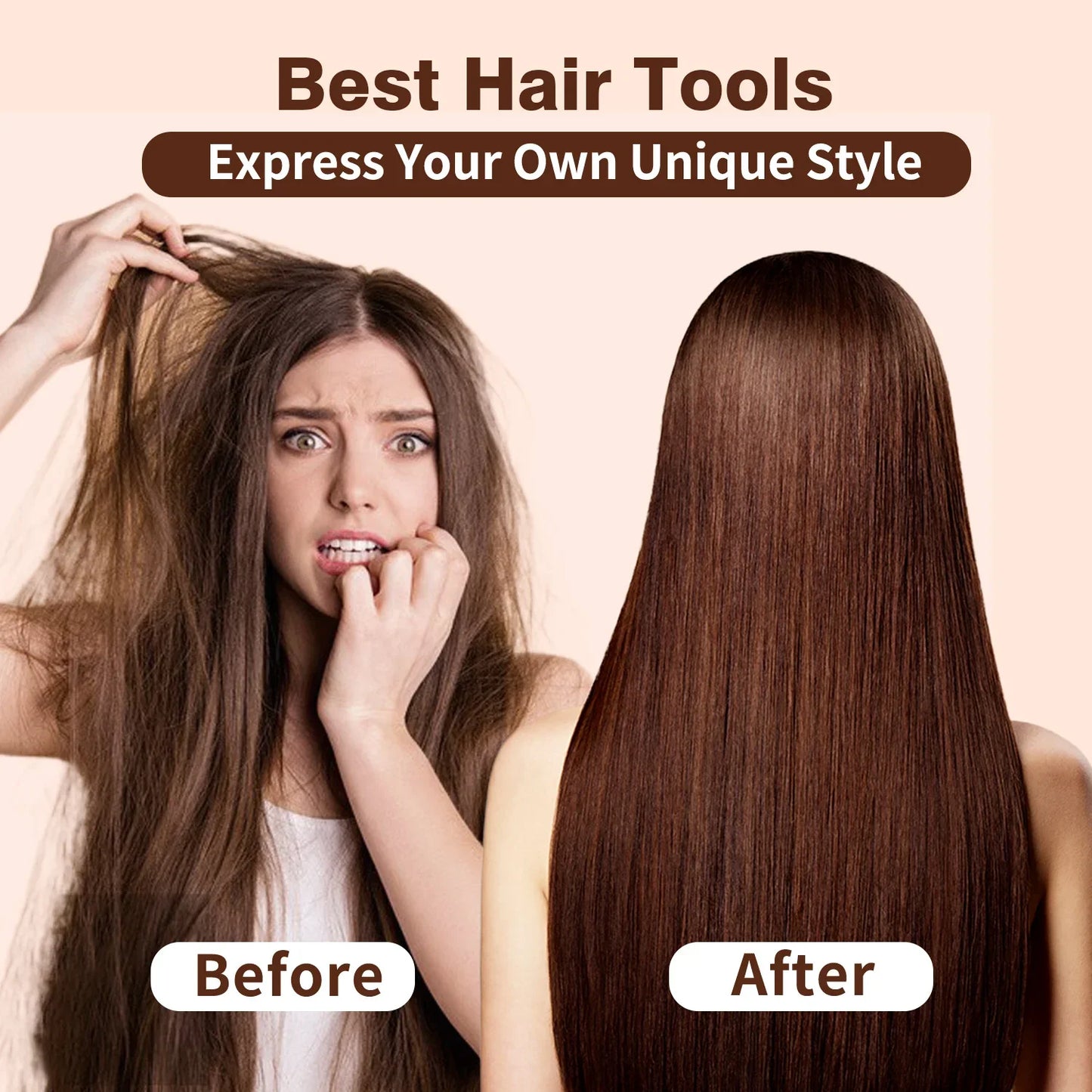 Professional 2in1 Hair Straightener and Dryer Heat-Up Flat Design