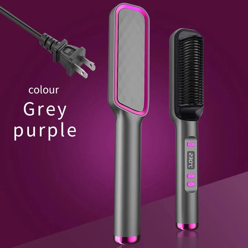 Electric Brush Straightener Multifunctional Hot Comb Negative Ion Anti-Scalding