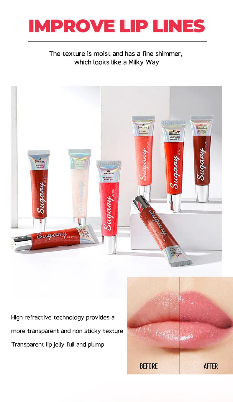 4 Colors Moisturizing Plumper Glitter Reducing Lip Lines Lip Gloss