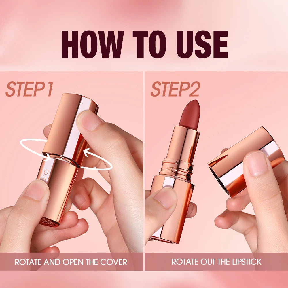 Matte Lipstick O.TWO.O Long Lasting Waterproof Lip Highly Pigmented Velvet Finish Lip