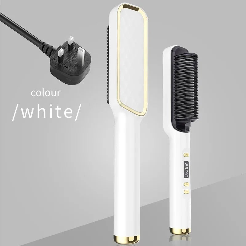 Electric Brush Straightener Multifunctional Hot Comb Negative Ion Anti-Scalding