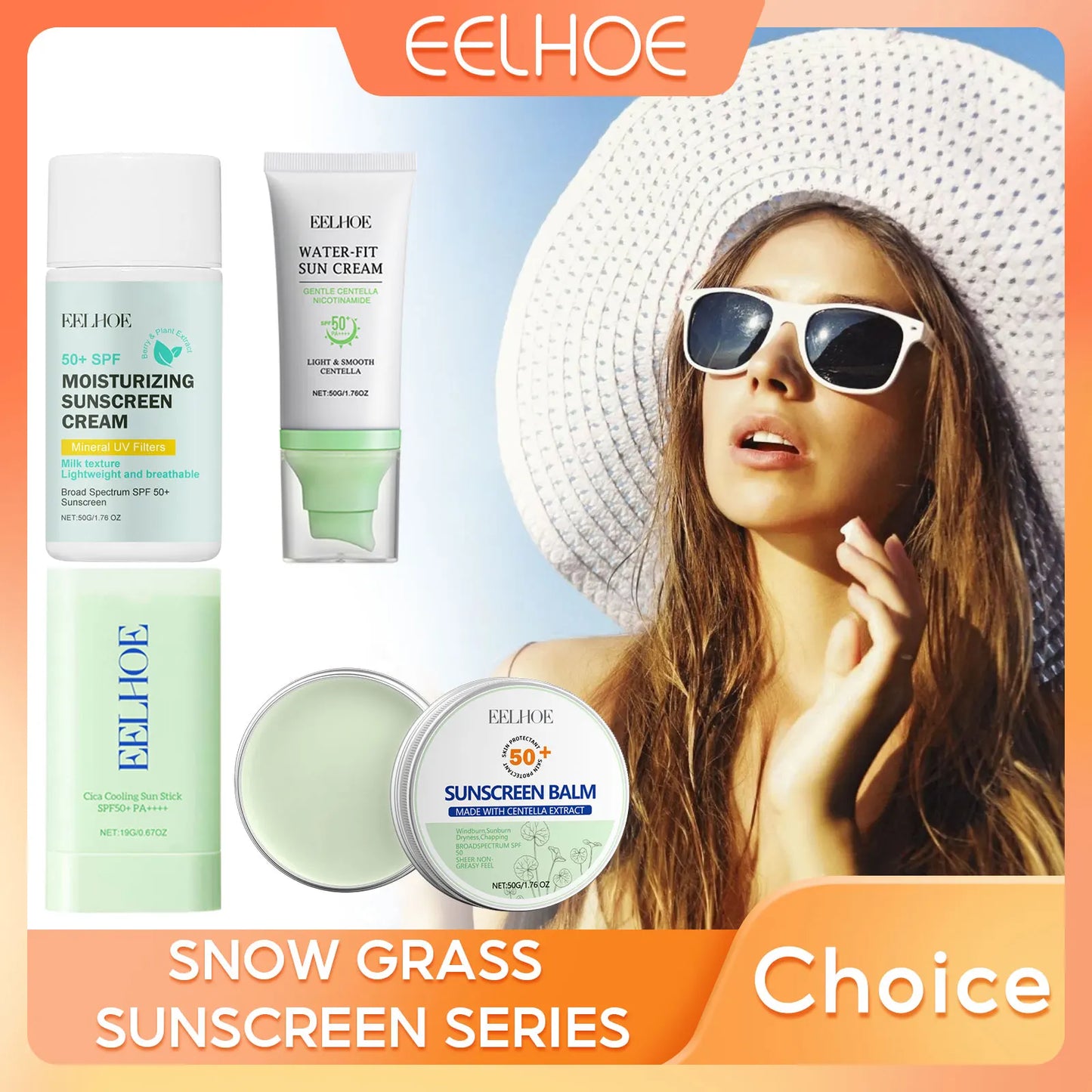 EELHOE Centella Sun Cream Spf50 Oil Control Refreshing Moisturizing Skin