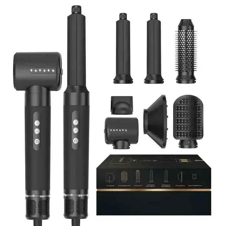 7 in 1 Hair Dryer Negative Ion Airwrap Styling Hair Curler Straightening