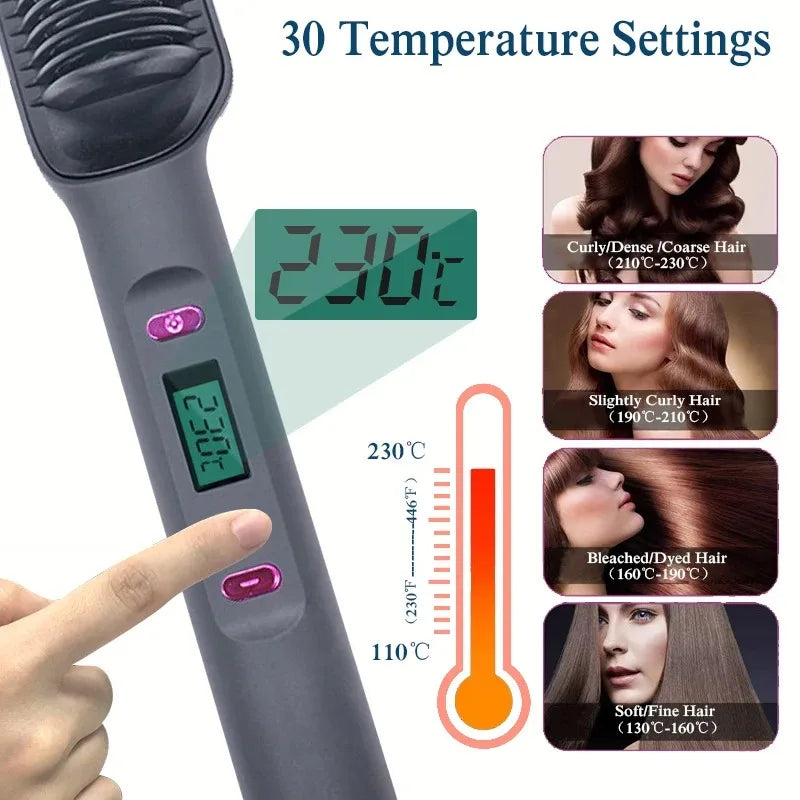 Electric Brush Straightener Multifunctional Hot Comb Negative Ion Anti-Scalding