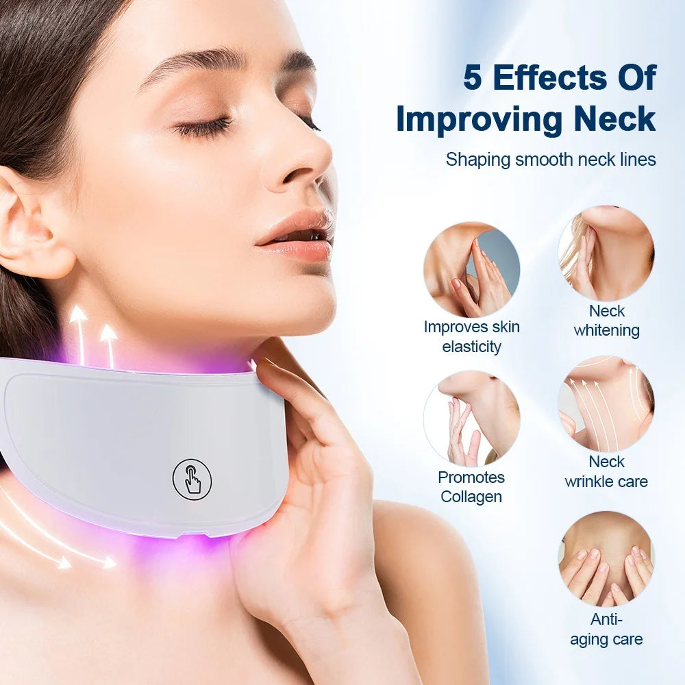 LED Mask For Neck 7 Colors Anti-Wrinkle Skin ,Photon Brightening Neck Beauty Mask Skin