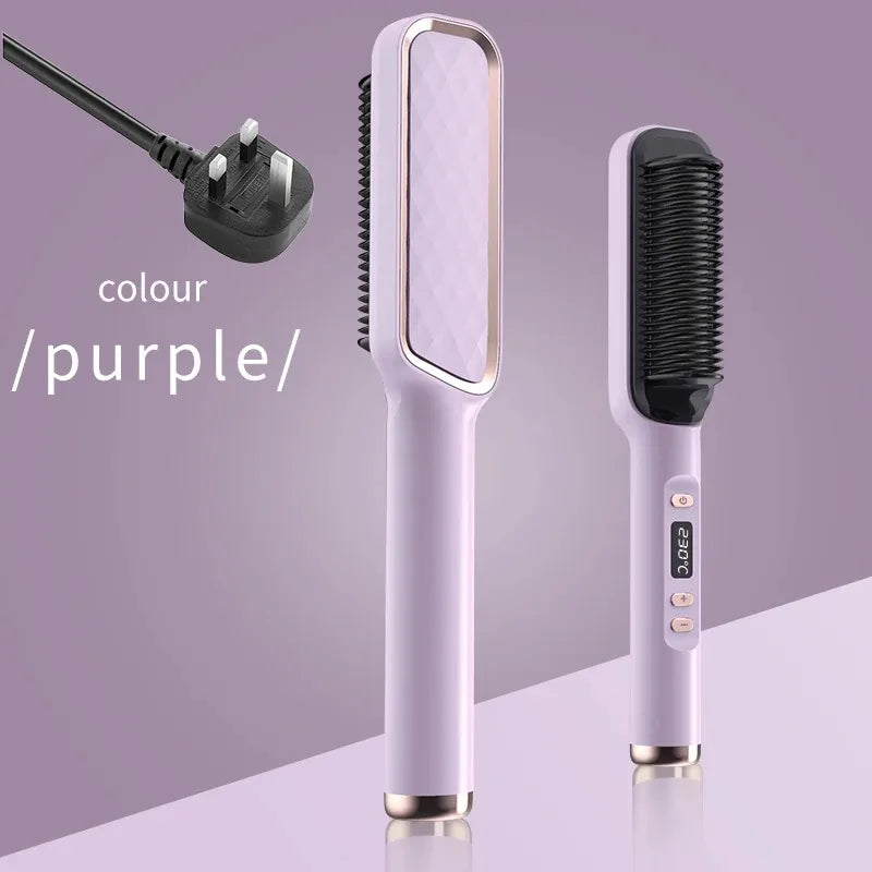 Electric Brush Straightener Multifunctional Hot Comb Negative Ion Anti-Scalding