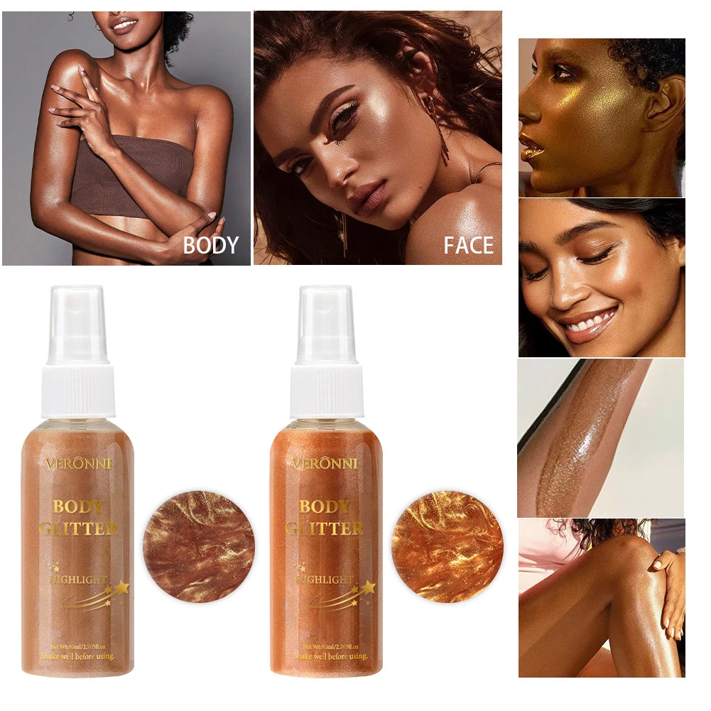 Shimmer Body Highlighter Oil Makeup Full Body & Face Glow-Up