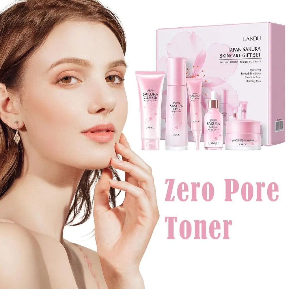 LAIKOU Japan Sakura Skin Care Set Serum Rejuvenating 5pcs/set
