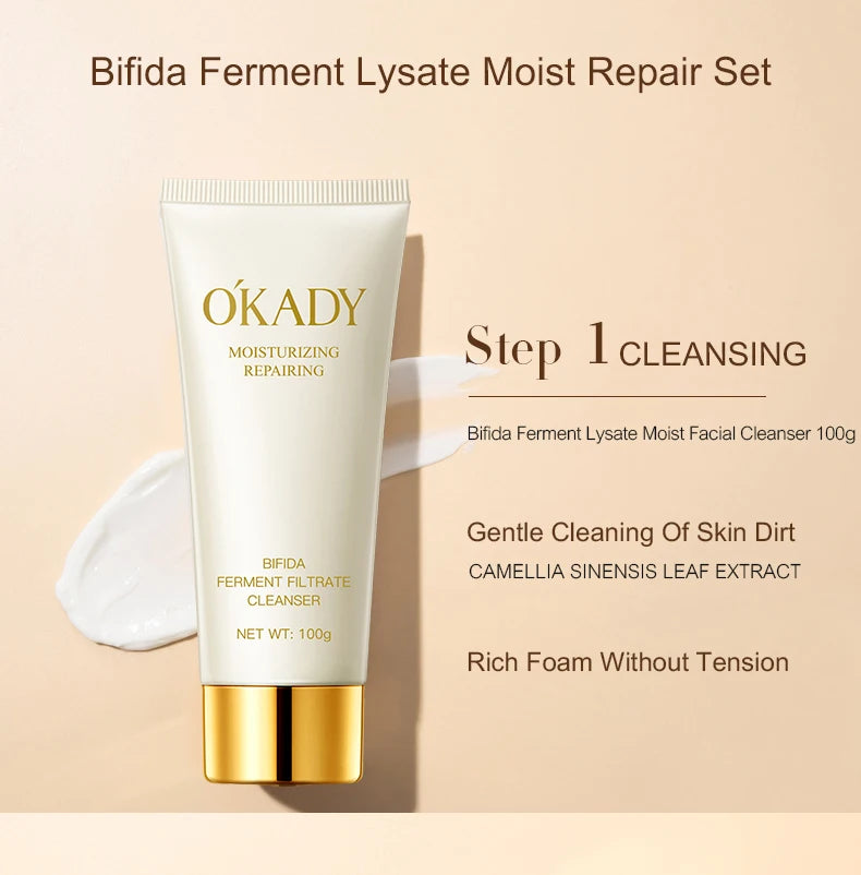 OKADY Bifida Ferment Lysate Moisturizing Anti-Aging Lotion Cream Organic Set